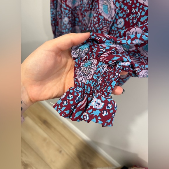 🌟Rebecca Mincoff Penelope floral smocked tassels ties top women's size Medium🌟 - Picture 7 of 10